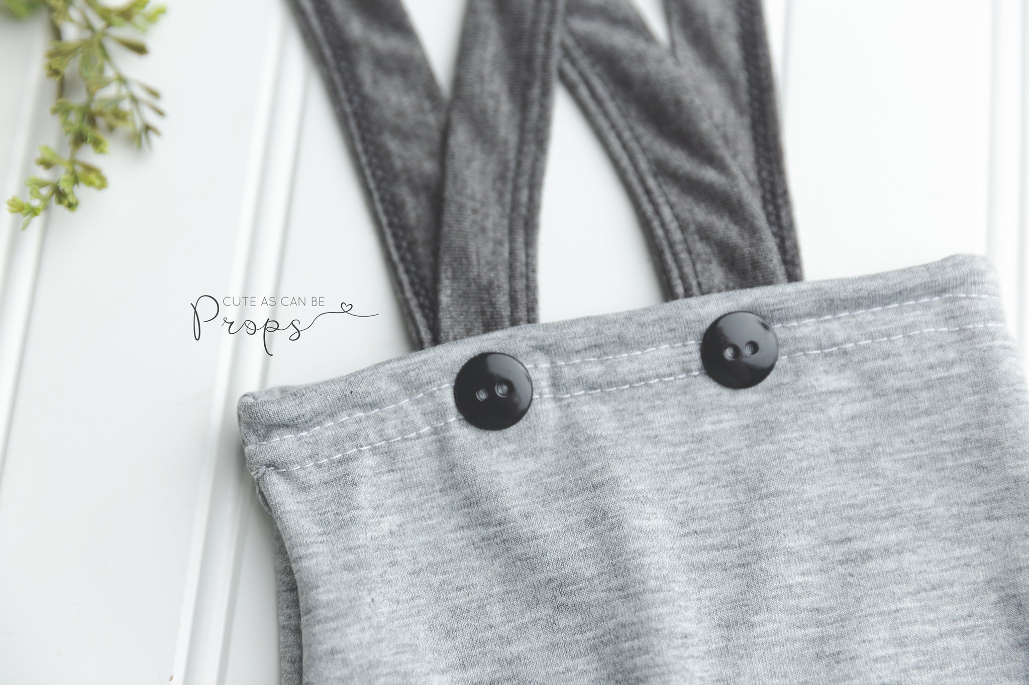gray newborn pants with charcoal suspenders
