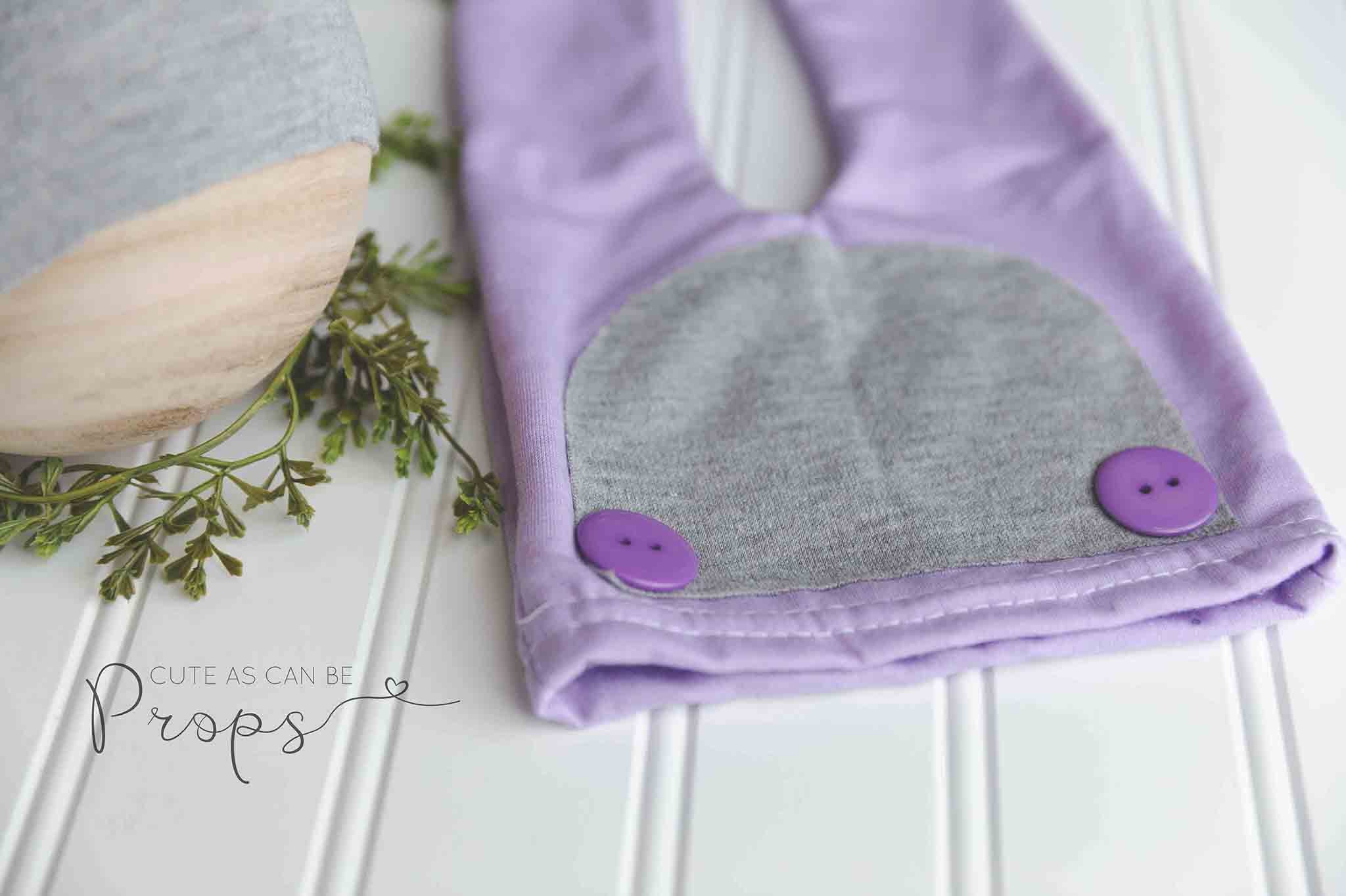 lavender newborn pants with gray sleepy hat