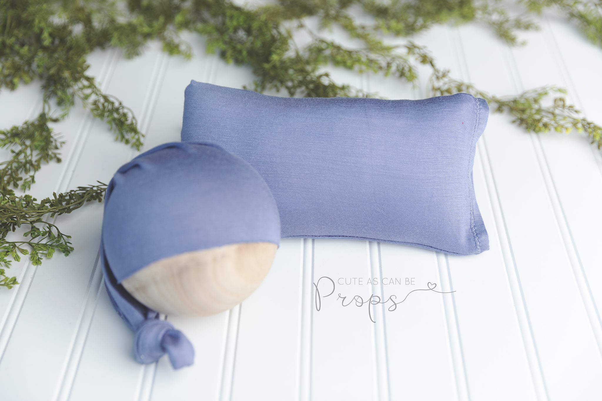 steel blue newborn pillowcase and sleepy hat set