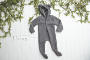 sitter or newborn plush curly hooded bear outfits