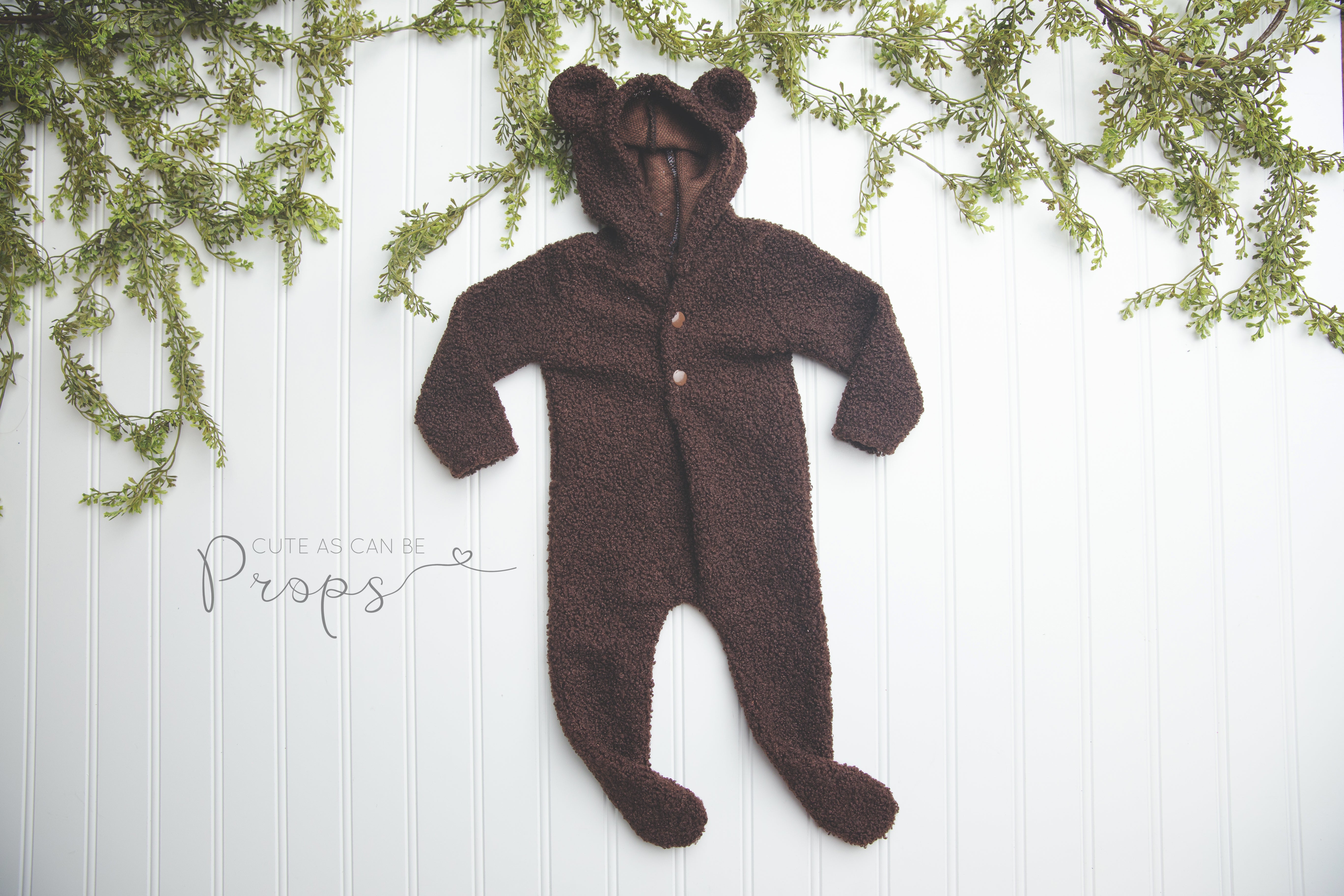 sitter or newborn plush curly hooded bear outfits
