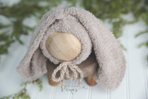 sitter and newborn Bunny bonnets (and outfits and wraps to match)