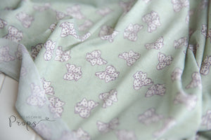 newborn sage green and bows knit wrap